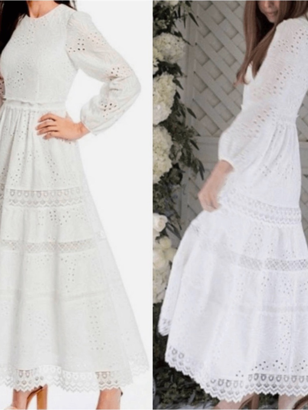 ANTONIO MELANI White Eyelet Lace Maxi Dress